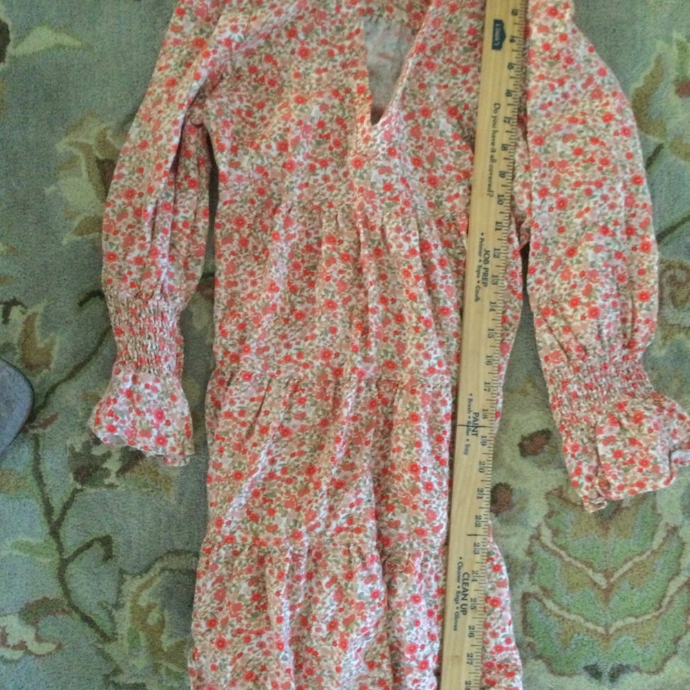 Tuckernuck Pink and Cream Floral Long Sleeve Dress